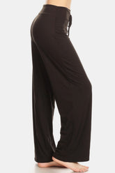 Leggings Depot High Waist Drawstring Wide Leg Pants - Stylish & Comfortable Women's Fit
